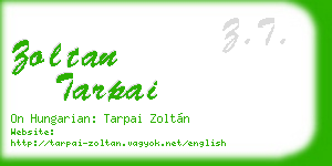 zoltan tarpai business card
